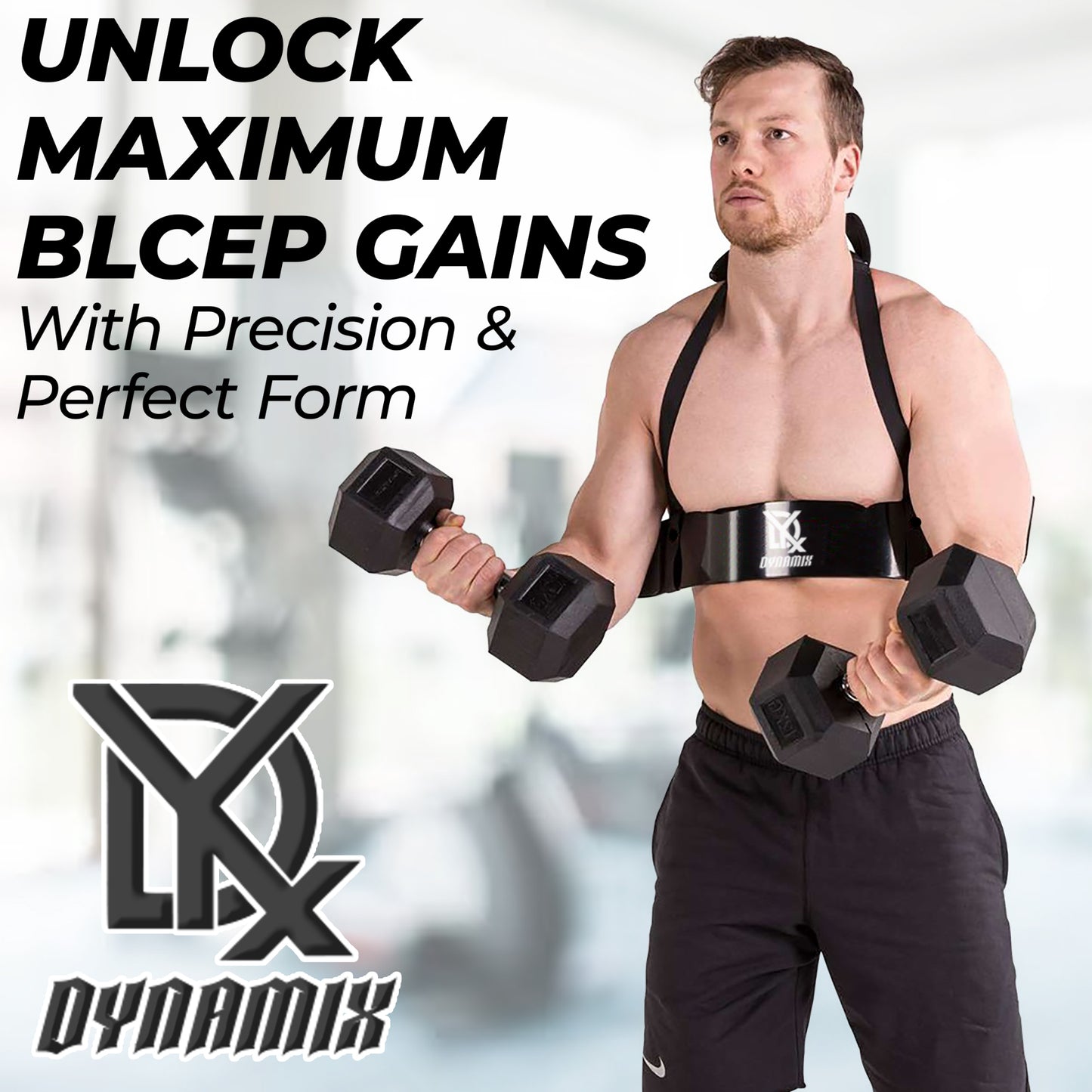 DYX Arm Blaster for Biceps and Forearms, Adjustable Isolator for Curls and Strength Training, Weight Lifting Arm Blaster with Neck Padding