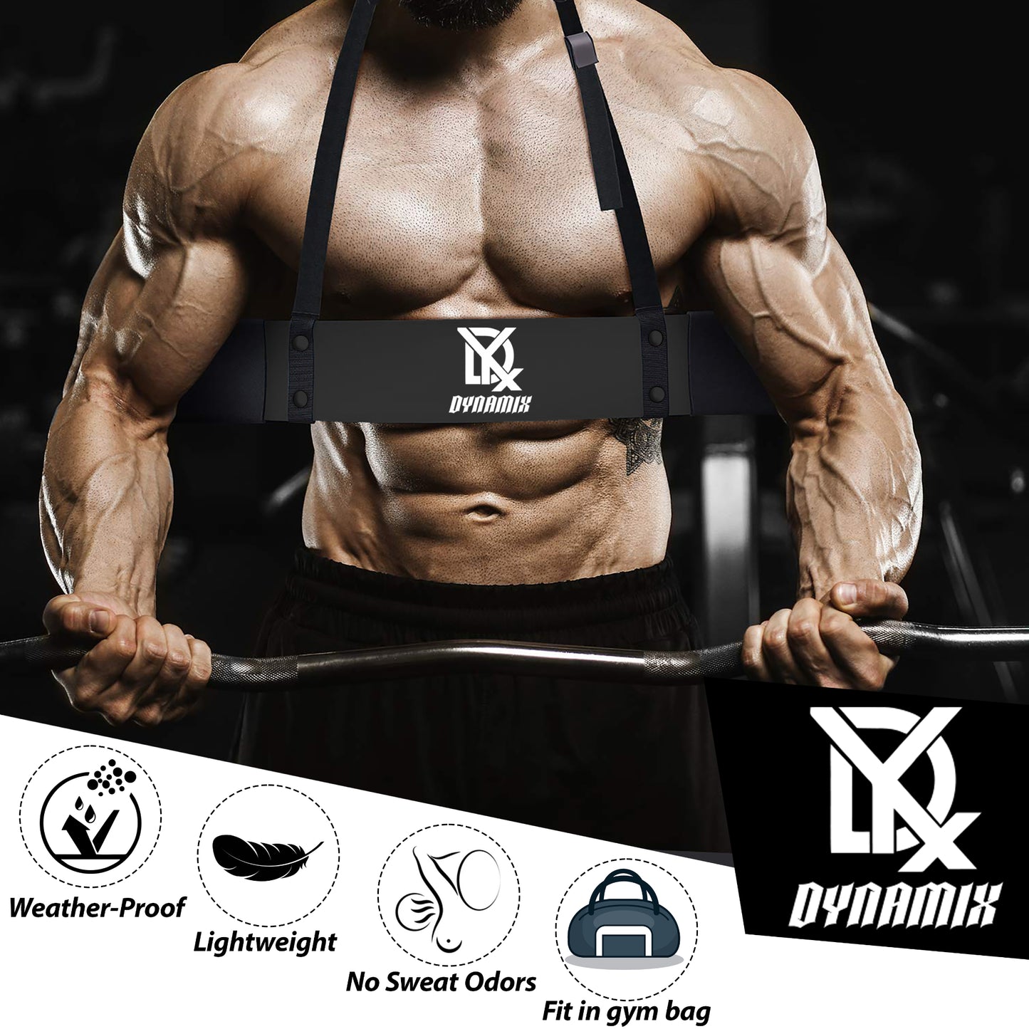 DYX Arm Blaster for Biceps and Forearms, Adjustable Isolator for Curls and Strength Training, Weight Lifting Arm Blaster with Neck Padding