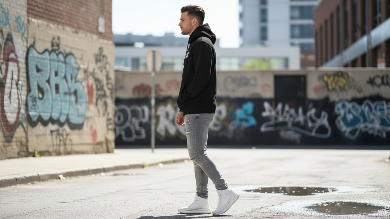 Men’s Oversized Hoodie 3D Embroidered Streetwear Fleece Pullover By Dynamix