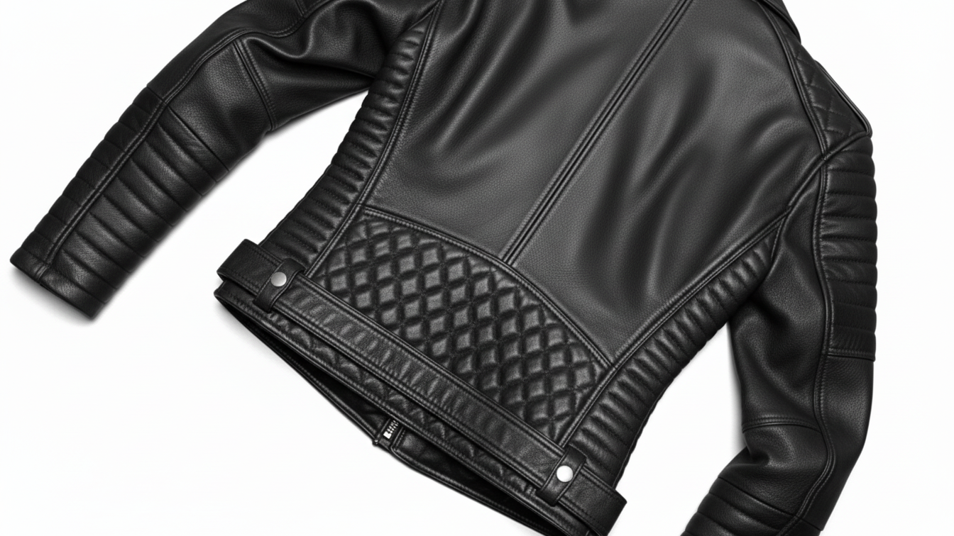 Men’s Black Genuine Leather Café Racer Motorcycle Biker Moto Quilted Jacket