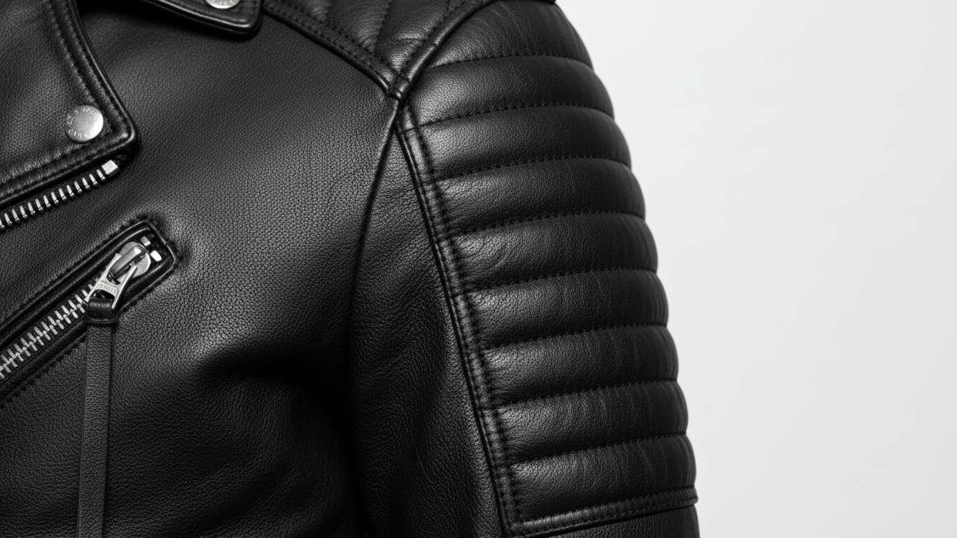 Men’s Black Genuine Leather Café Racer Motorcycle Biker Moto Quilted Jacket