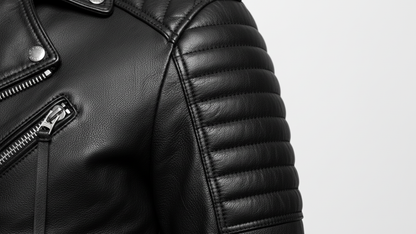 Men’s Black Genuine Leather Café Racer Motorcycle Biker Moto Quilted Jacket