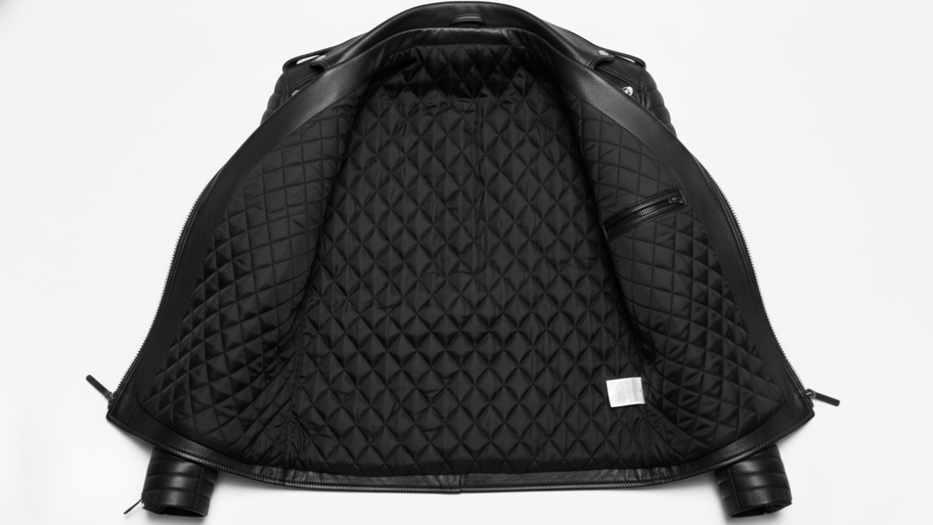 Men’s Black Genuine Leather Café Racer Motorcycle Biker Moto Quilted Jacket