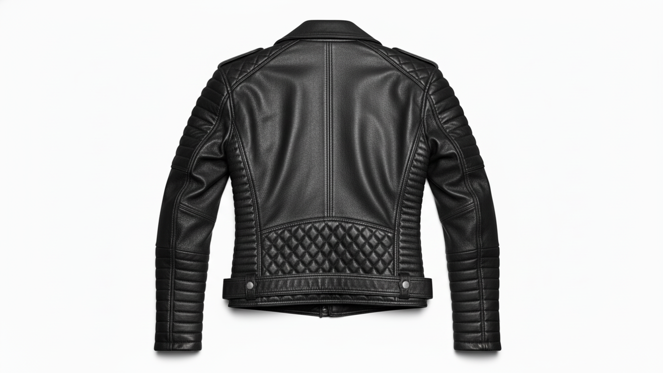 Men’s Black Genuine Leather Café Racer Motorcycle Biker Moto Quilted Jacket