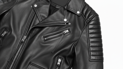 Men’s Black Genuine Leather Café Racer Motorcycle Biker Moto Quilted Jacket