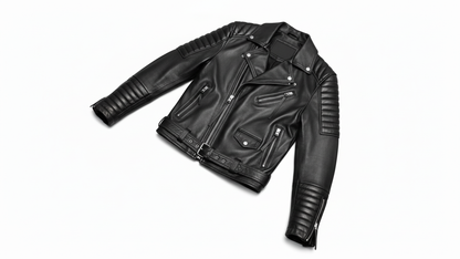 Men’s Black Genuine Leather Café Racer Motorcycle Biker Moto Quilted Jacket