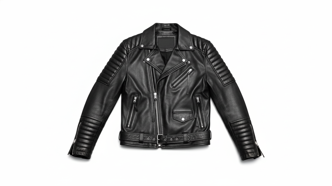 Men’s Black Genuine Leather Café Racer Motorcycle Biker Moto Quilted Jacket