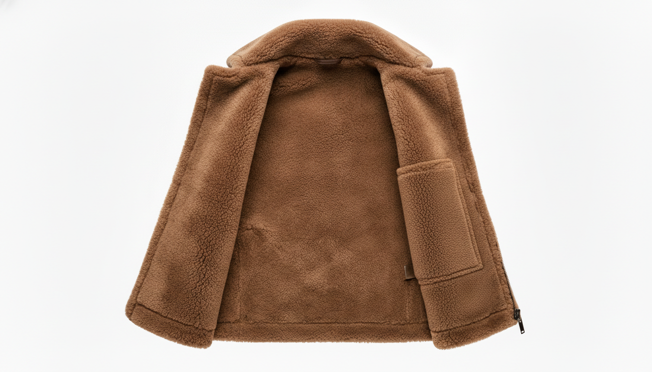 Women's Brown Shearling Leather Aviator Jacket B3 Bomber Real Leather Fur Coat