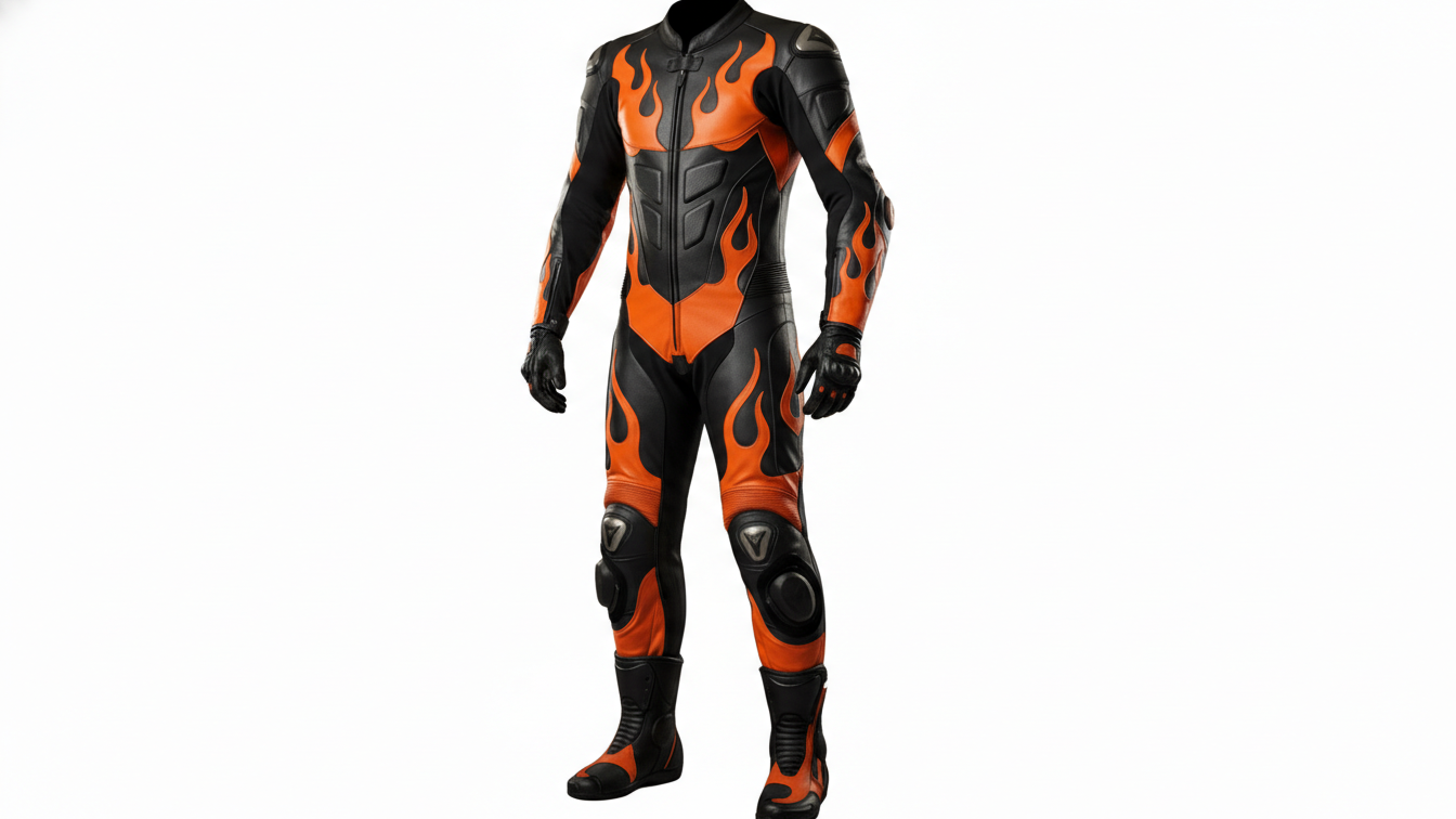 Motorcycle Racing Suit One Piece Genuine Cow Leather Track Bike Protective Gear