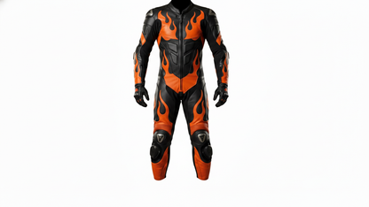 Motorcycle Racing Suit One Piece Genuine Cow Leather Track Bike Protective Gear