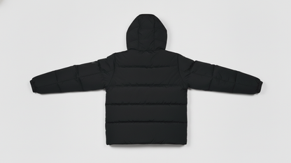 Men’s Black Puffer Jacket Hooded Winter Quilted Warm Lightweight Zip Coat