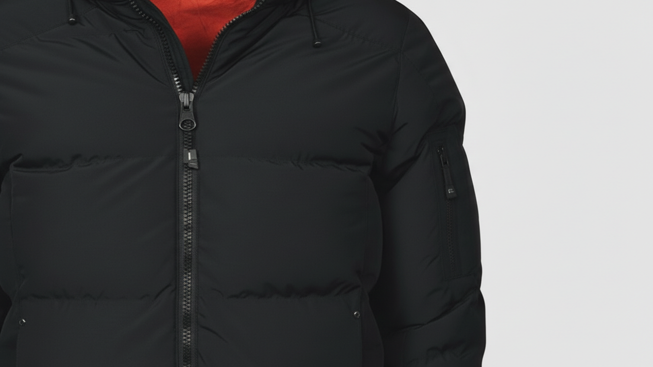 Men’s Black Puffer Jacket Hooded Winter Quilted Warm Lightweight Zip Coat