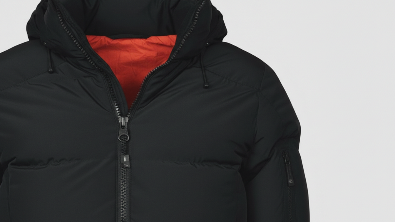 Men’s Black Puffer Jacket Hooded Winter Quilted Warm Lightweight Zip Coat