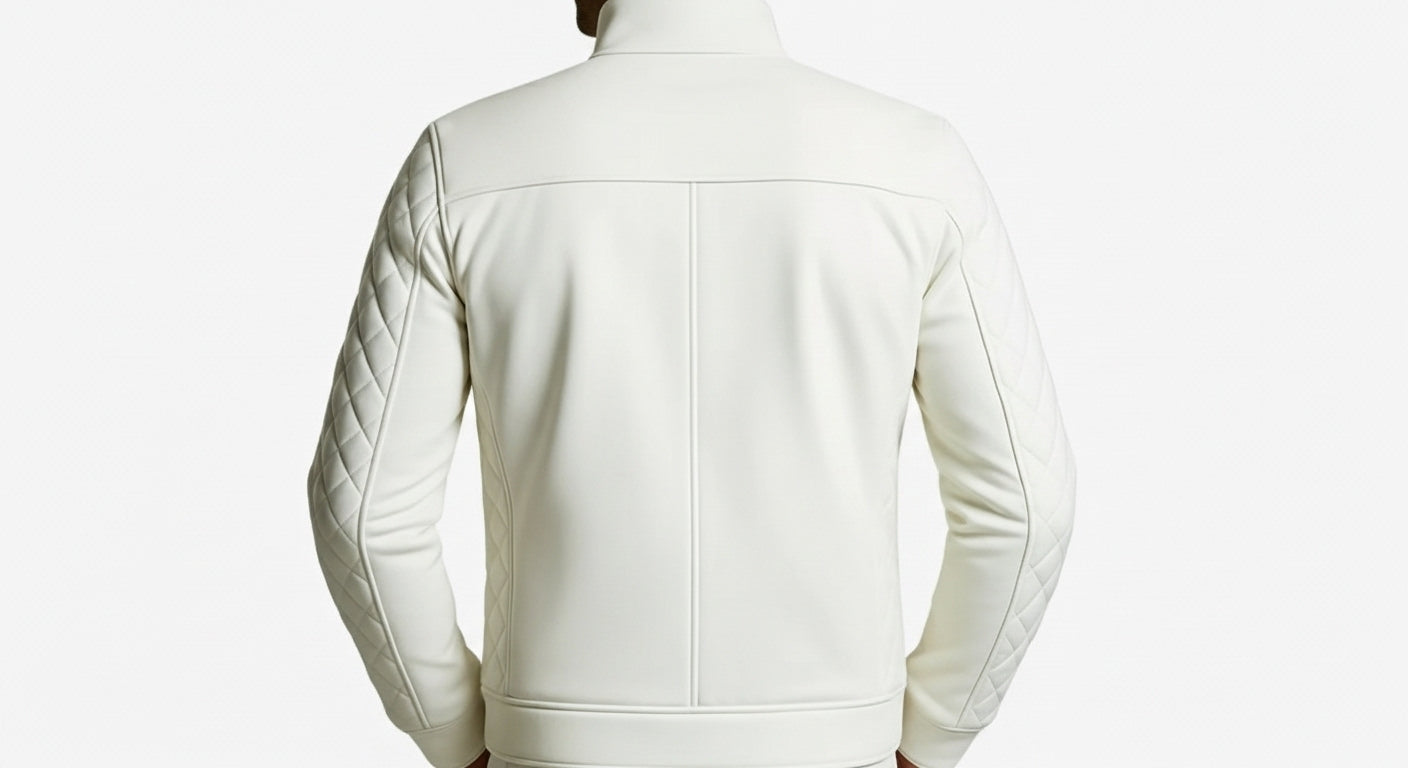 Men’s Leather Jacket Stand Collar Zip Front Casual Biker Style Winter Outerwear