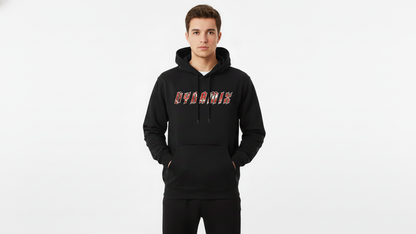 Oversized Men's Black Hoodie -  Streetwear & Casual Wear Fleece Pullover