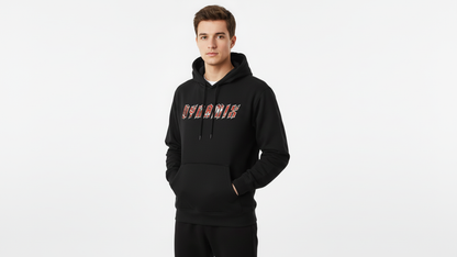 Oversized Men's Black Hoodie -  Streetwear & Casual Wear Fleece Pullover