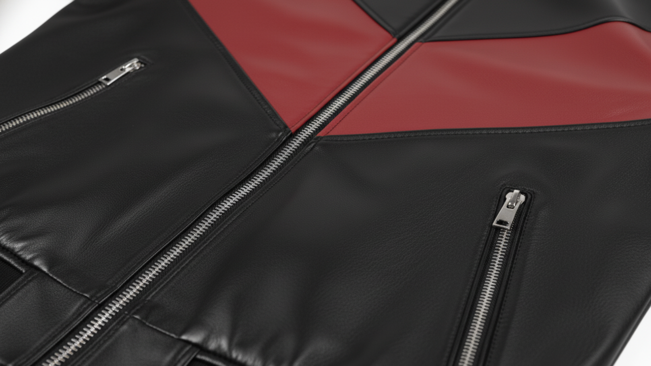 Men’s Black Genuine Leather Café Racer Jacket & Pants Set Black Red Biker Suit