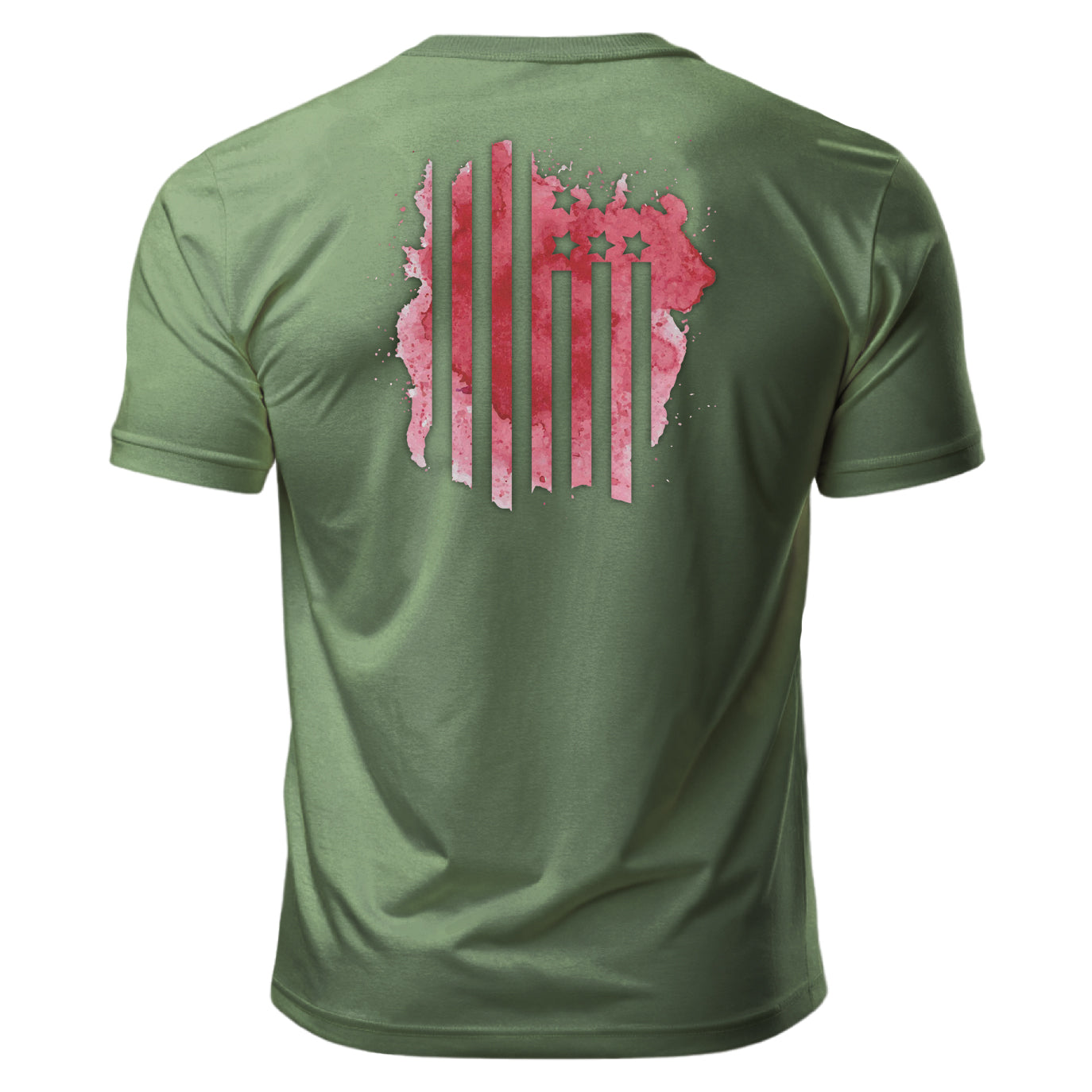 Dynamix USA Olive Green/Black Unisex T-shirt Crew/Round Neck 100% Cotton Gym/Casual Tee