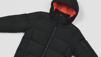Men’s Black Puffer Jacket Hooded Winter Quilted Warm Lightweight Zip Coat